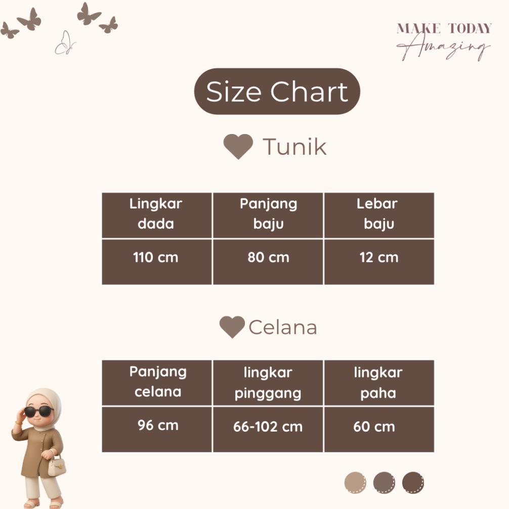 Setelan Wanita Model Baru 2026 | OOTD Lebaran Remaja | Outfit | Tunik + Celana + Hijab - BU180N Baju