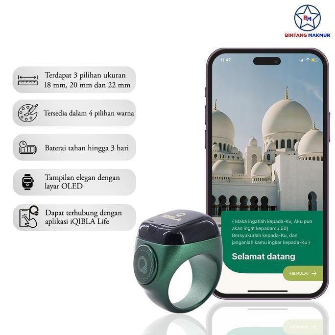 Miliki Tasbih Digital Zikir Iqibla Lite Smart Cincin Tasbih Oled Display Original