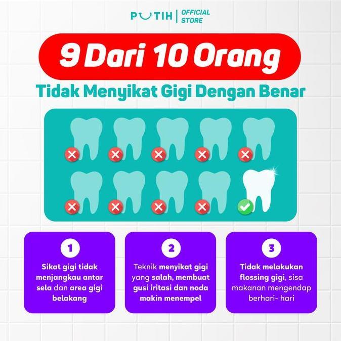 Putih Dental Water Flosser Alat Semprot Pembersih Gigi Floss Efektif Membersihkan Plak Karang Gigi S