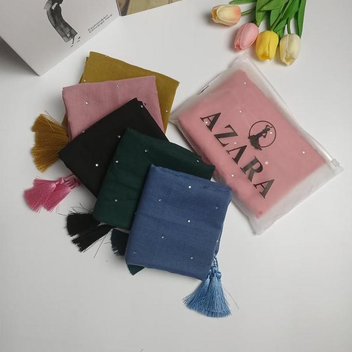 Fixyou- Hijab Segiempat Paris Payet Pouch Azara Mewah Muslim Kerudung Square