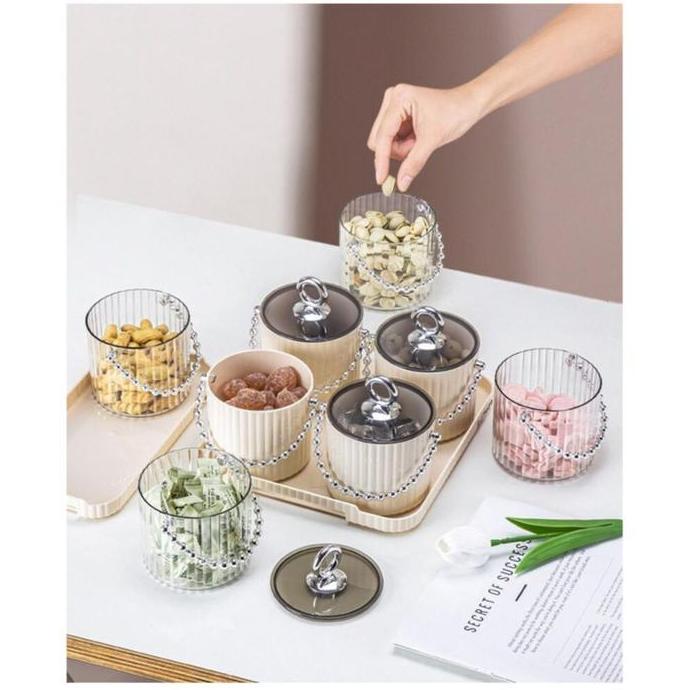 [MS] Toples Kue Kacang Permen Toples Set + Nampan Toples Imlek Lebaran