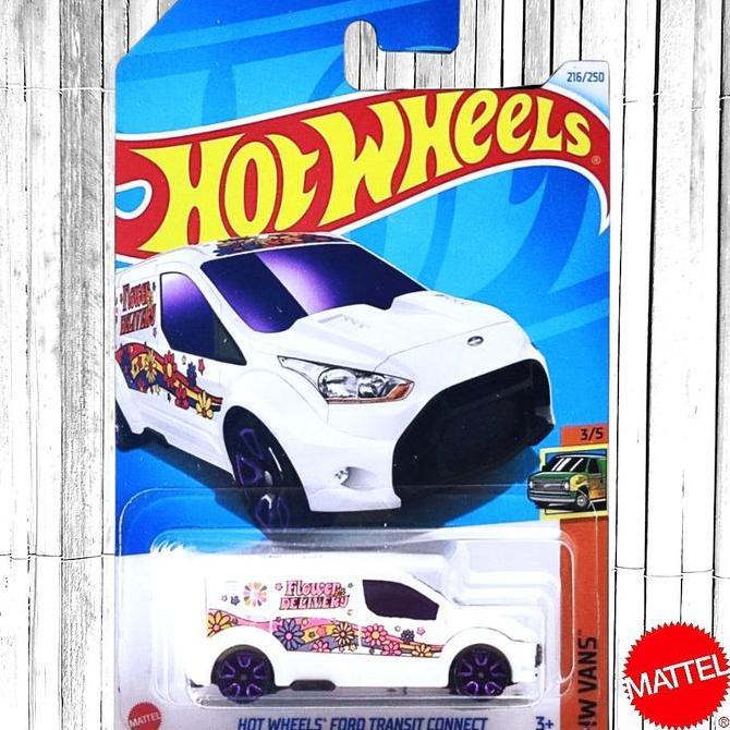 Hot Wheels Ford Transit Connect Putih Treasure Hunt - Diecast Mobil Van