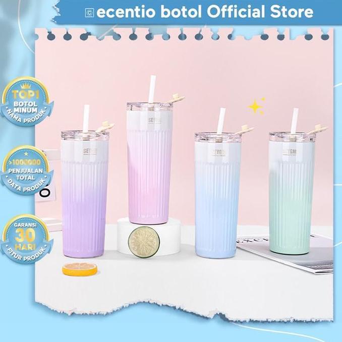 CIZARY COD Sedotan Aesthetic Tumbler Stainless Steel Botol Minum Tumbler Minum 500ml