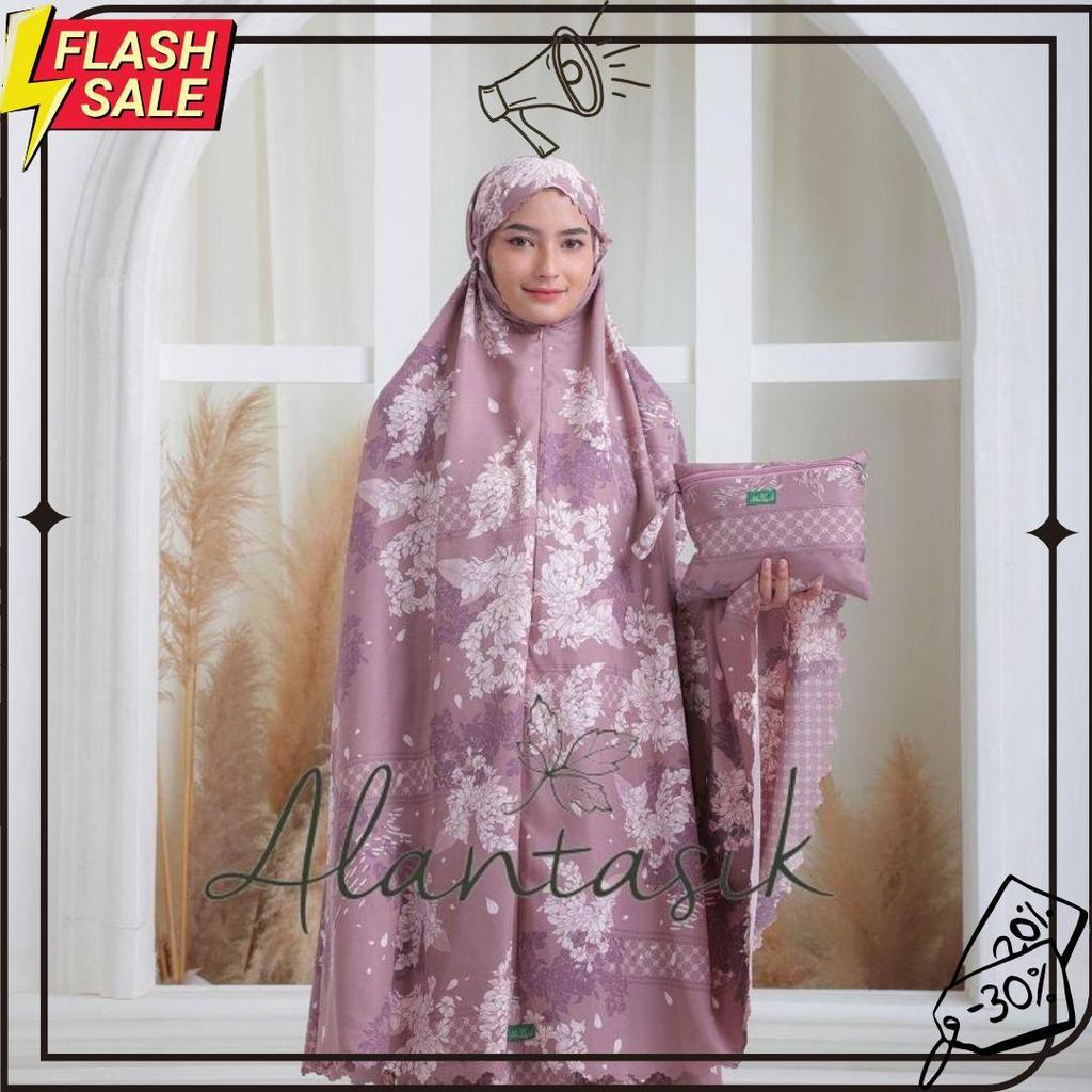 Mukena Dewasa  Traveling Maxmara Flower Satin Silky 2 In 1 Termurah