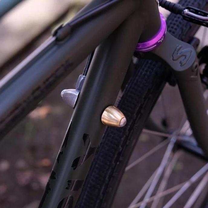 blue lug downtube shifter boss cover brass