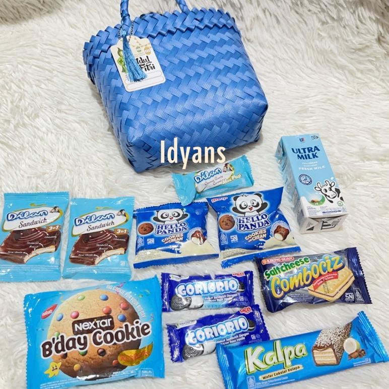 HAMPERS SNACK TAS LURIK MINI HAMPERS MINI PARSEL MINI HAMPERS LEBARAN TAS LURIK AESTHETIC HAMPERS SI