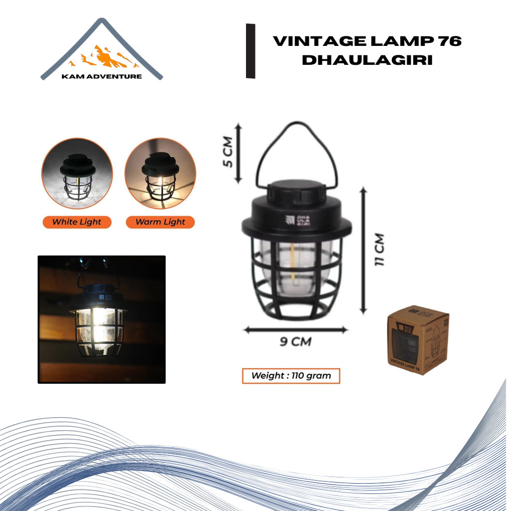 Lampu Tenda Dhaulagiri Vintage Lamp 76 Waterproof Camping Outdoor - Lampu Tenda - Lampu Tenda Campin