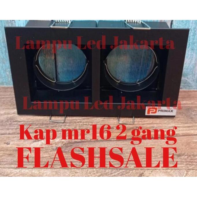 Kap lampu downlight mr16 2gang. Kap spotlight sorot 2gang mr16 HITAM terlaris