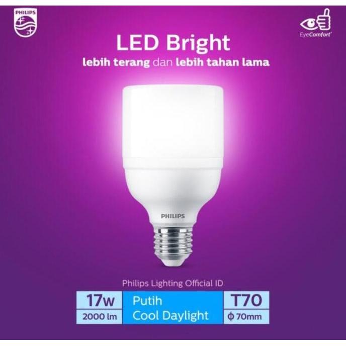 Lampu bohlam LED bright philips 17watt. LED bright philips 17w e27 ready
