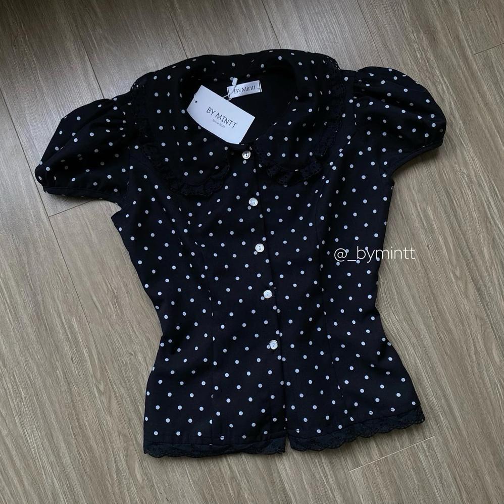 Harga Miring Blouse Top Polkadot Crop Blouse Atasan Wanita | Blouse Polkadot | Crop Atasan Crop Wani