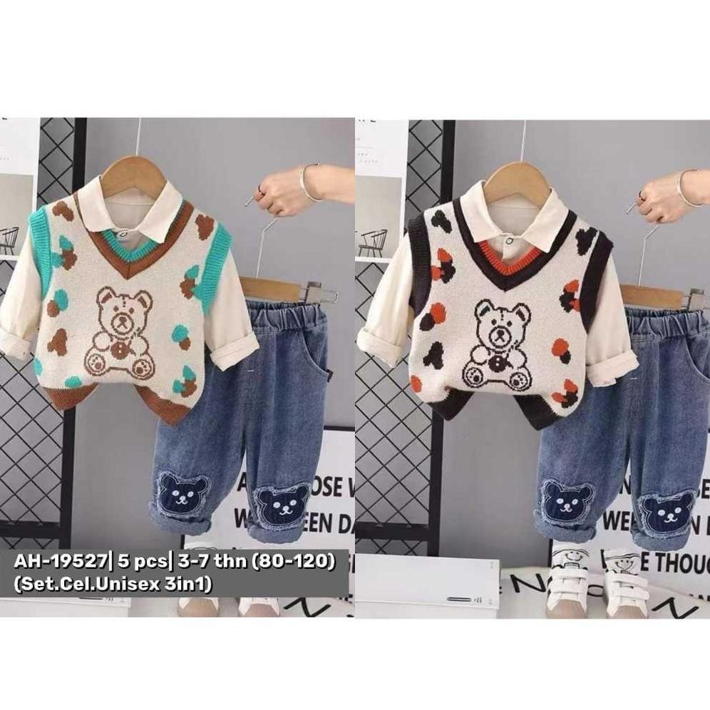 (GROSIR isi 4 pcs) setelan sweater fashion korea anak cowok import