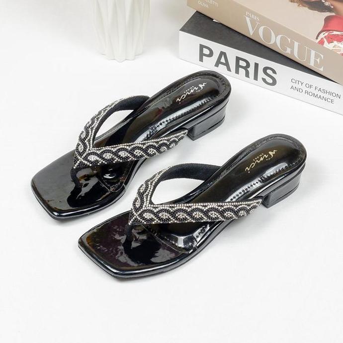 DY21 - Winchi - Dirty sandal heels wanita high heels wanita 3cm terbaru
