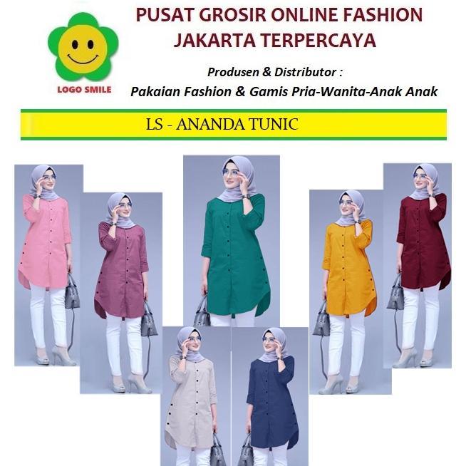 HOT SALE ANANDA TUNIK - LOGO SMILE (LS) - UKURAN M-3XL - MATT MOSCREPE