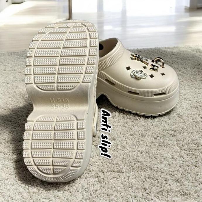 DF81 >> Sandal Clog Baim Wanita Cantik Trendi Eiffel Jibitz Terbaru 819-I