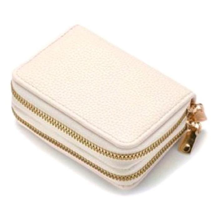 DV181 - Dompet Lipat Wanita 2 Resleting Dompet Wanita Kulit Lenia Kecil Slot Kartu Uang Koin