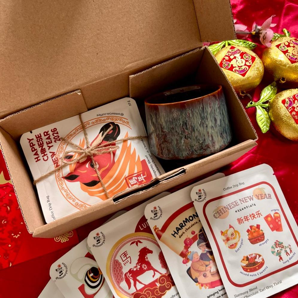 Hampers Imlek Coffee Drip 5pcs + Gelas CNY chinese new year hampers