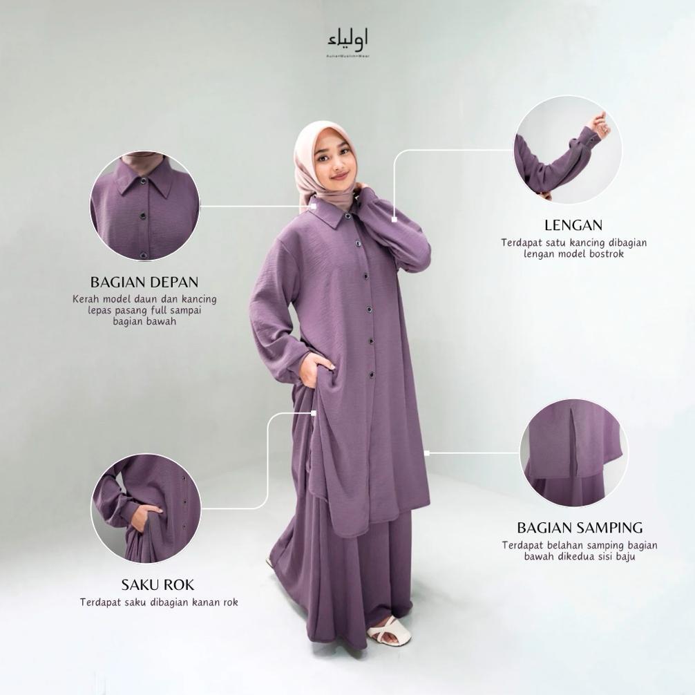 BIG SALE Auliashop - Aulia Setrok Tunik & Rok | Setelan Wanita | Muslim Wear