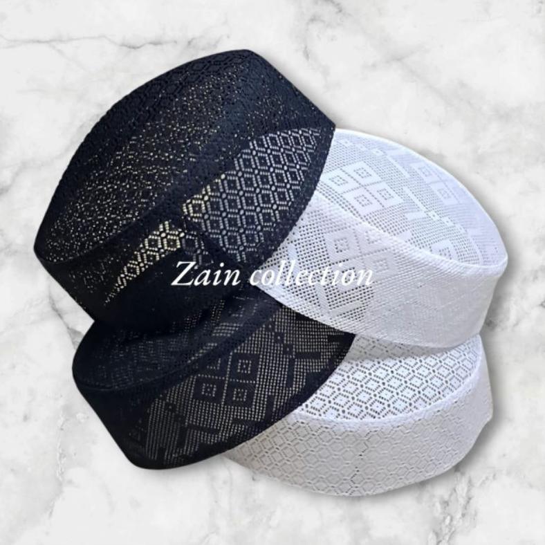 PROMO TERBARU peci jaring (eceran) anak,dewasa/kopyah jaring kaku warna hitam&putih