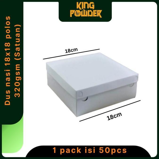 Dus Nasi Kotak 18X18 | Dus Nasi Catering Ukuran 18 | Box Nasi 320Gsm | Isi 50 Pcs
