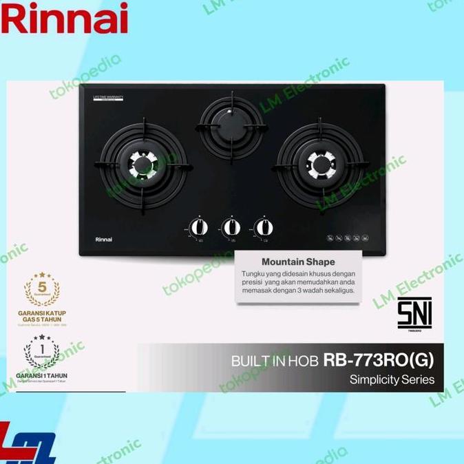 Rinnai Kompor Gas Tanam Rb-773Ro(G) / Rb 773
