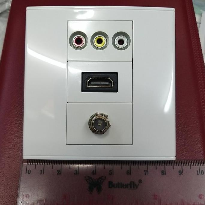 stop kontak tv hdmi rca soket face plate modul