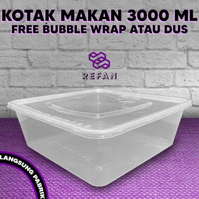 Kotak Thinwall Besar 3000Ml/Thin Wall Kotak Makanan 3000Ml