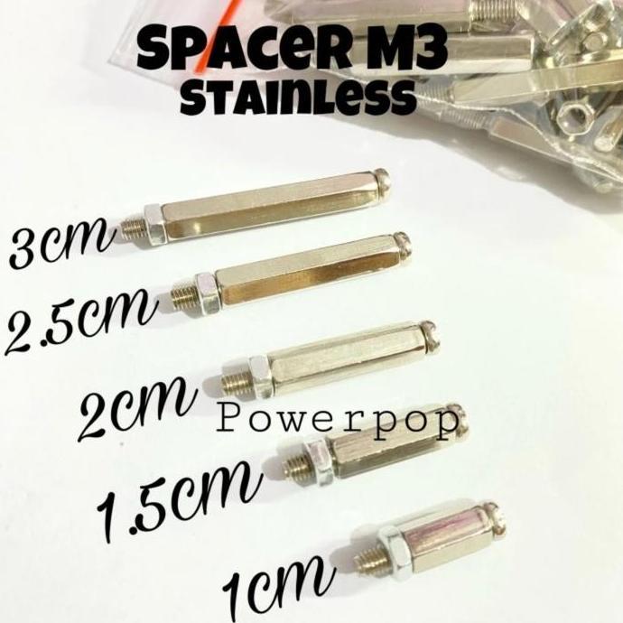 spacer kaki pcb m3 stainless penyangga dudukan pcb m3 1-3 cm terlaris