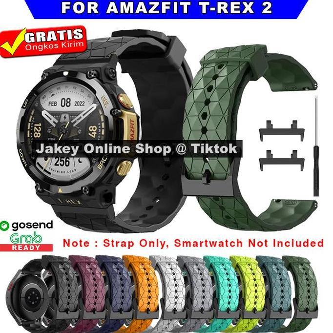 TERMURAH - STRAP TALI JAM FOR AMAZFIT T-REX 2 TREX 2 MODEL 3D CUBES SPORT RUBBER