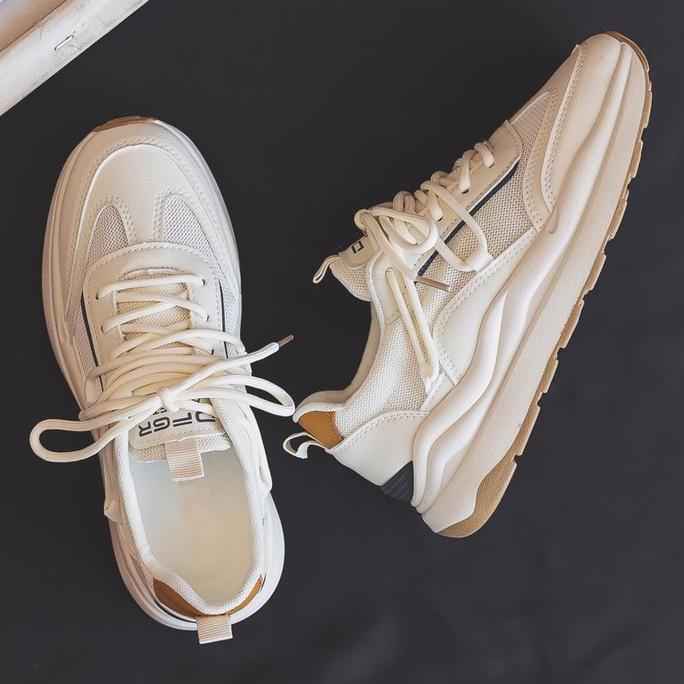 DY13 >> Piero Sepatu Sneakers Wanita Casual Kuliah Putih Polos Sepatu Sports Wanita Terbaru