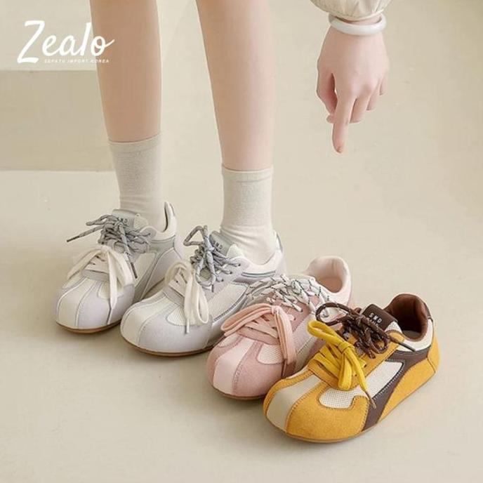 DE43 - Zealo 398 Sepatu Import Korea Sneakers Wanita Fashion Casual Sport Shoes Kekinian Cewek Anti 
