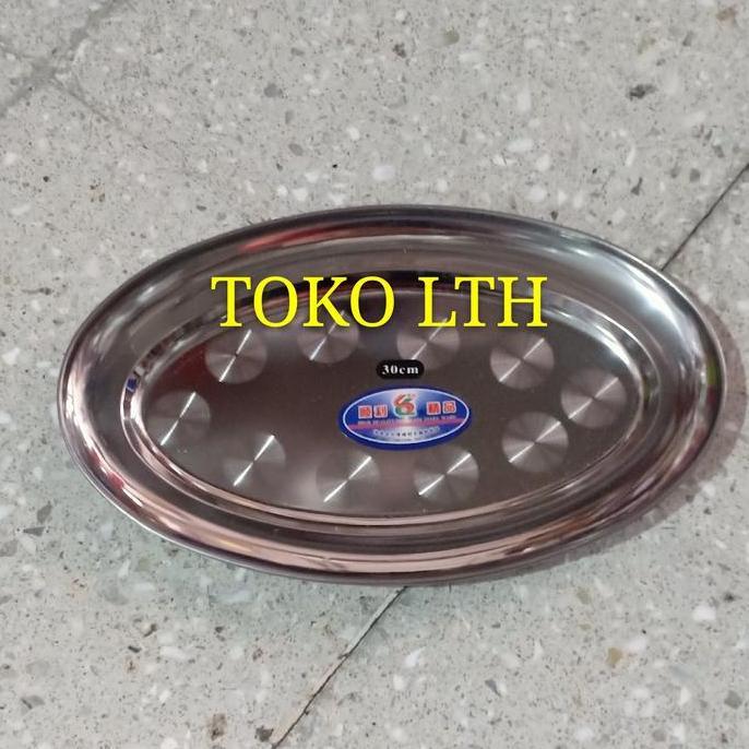 Lodor Piring Saji Oval Stainless Tempat Wadah Saji Makanan