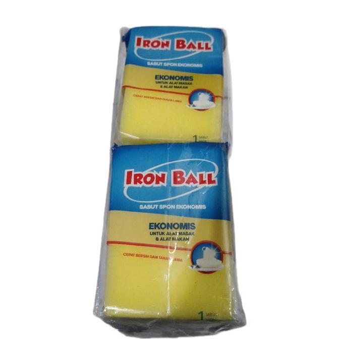 12Pcs - Spon Cuci Piring Bantal Renceng - Sabut Cuci Piring Iron Ball Busa Hijau Kuning