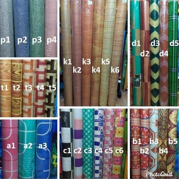 Karpet Lantai Plastik Meteran Motif Kayu Alas Taplak Meja Perlak Vinyl
