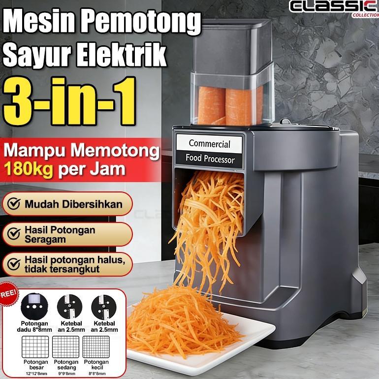 Mesin Potong Sayuran Multifungsi Listrik/Mesin Pemotong Dadu/Mesin Pemotong Kentang Wortel Dadu Alat