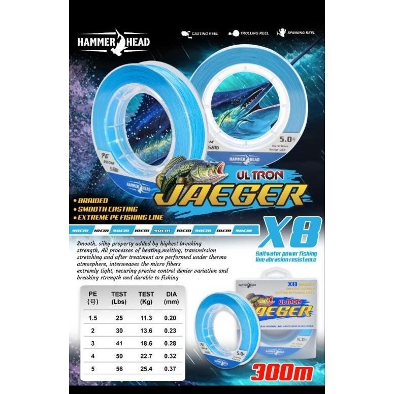 senar pe braid pancing x8 hammer head ultron jaeger