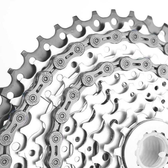 Murah Rantai Sepeda Bicycle Chain Half Hollow - VGS - Gold 9 Speed Non COD