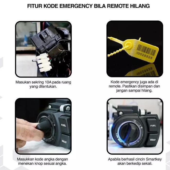 Kunci Keyles Smartkey + Alarm Honda Scoopy Vario Beat Original Nine Motorcycle Original Dan Terperca