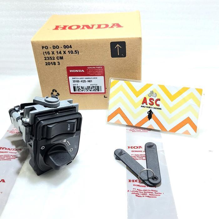 Kunci Kontak Keyless Honda Vario 160 Stilo 160 Vario 125 K2V Baru Set Handle Lock 35101-K2S-N01 Orig