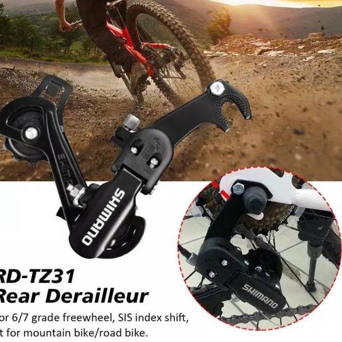Murah RD Shimano 6 Speed TZ31 Medium Capit TZ31 RD Jepit Rear Derailure Shimano 8 speed TZ31 RD Shim
