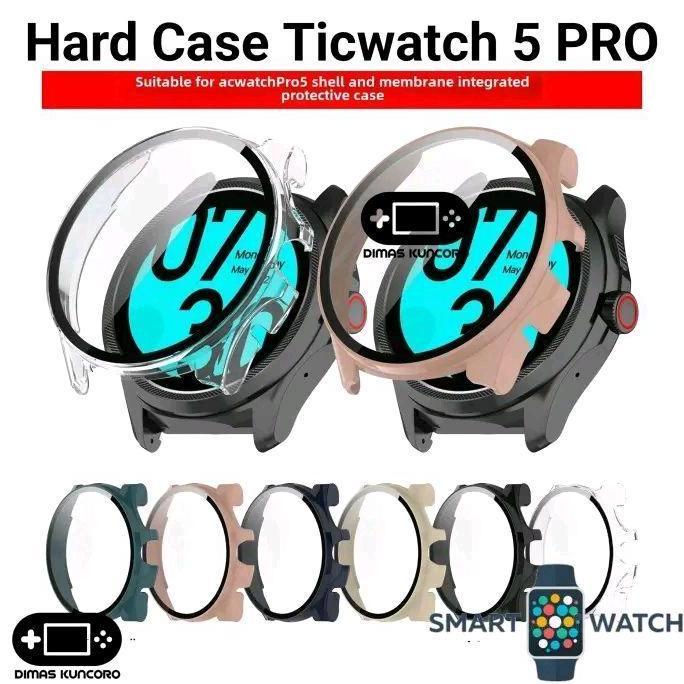HARD CASE TICWATCH 5 PRO MIKA CASING COVER TEMPERED GLASS MOBVOI TICWATCH 5 PRO