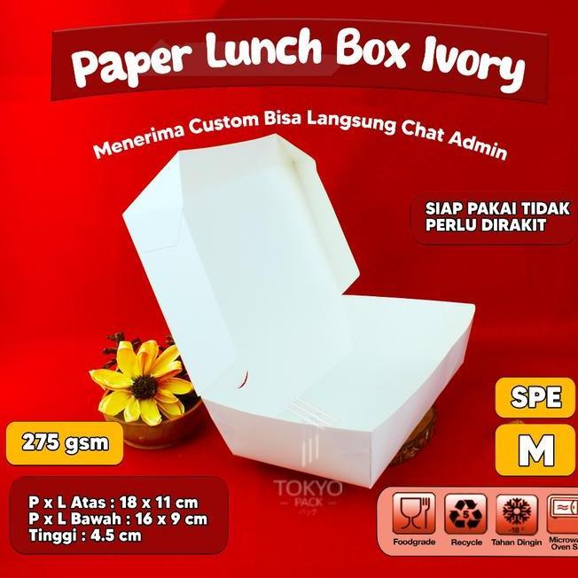 R Lunch Box Putih Uk S M L Lunch Box Kertas Lunch Box Kertas