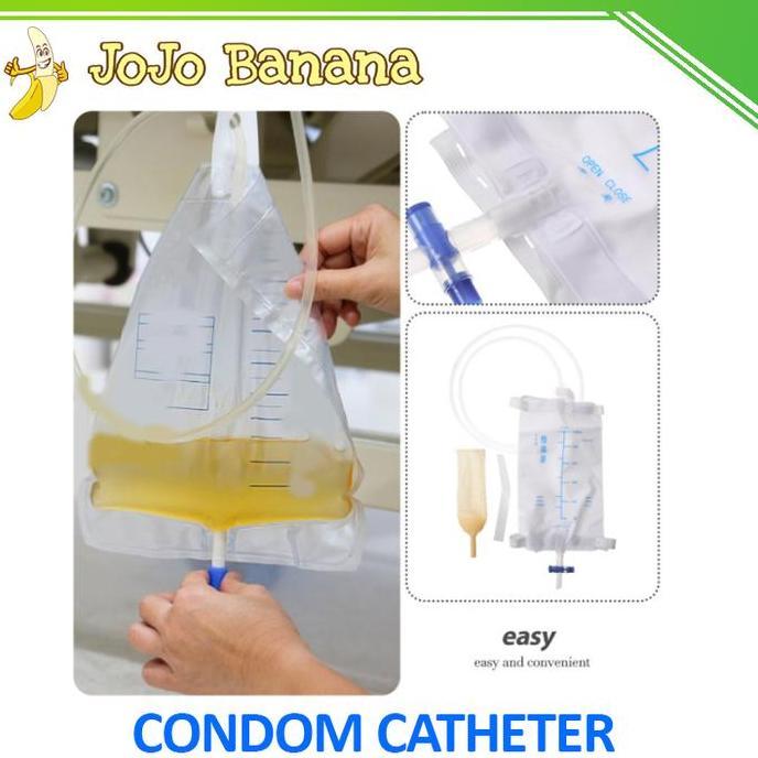 ROSENICE Kantong Urin Kateter Pria Catheter Urinal Bag 1L