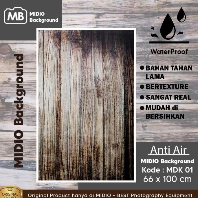 Background Foto Studio 3D Waterproof Midio Motif Kayu 3D Ukuran 66x100