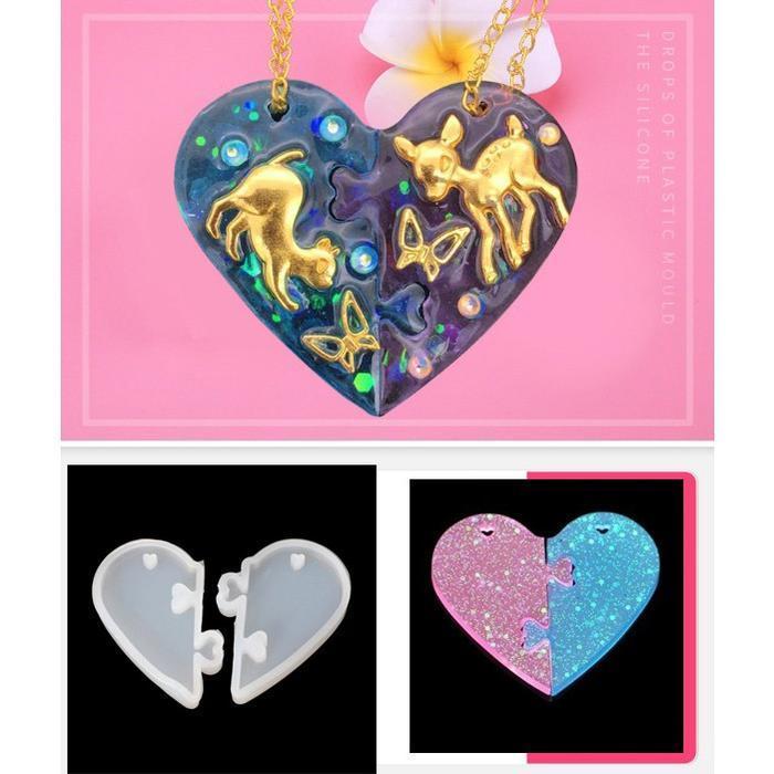 (Promo) Cetakan Liontin Couple Love Cetakan Resin Cetakan Orgonite Silicone Pendant Mold Bestseller