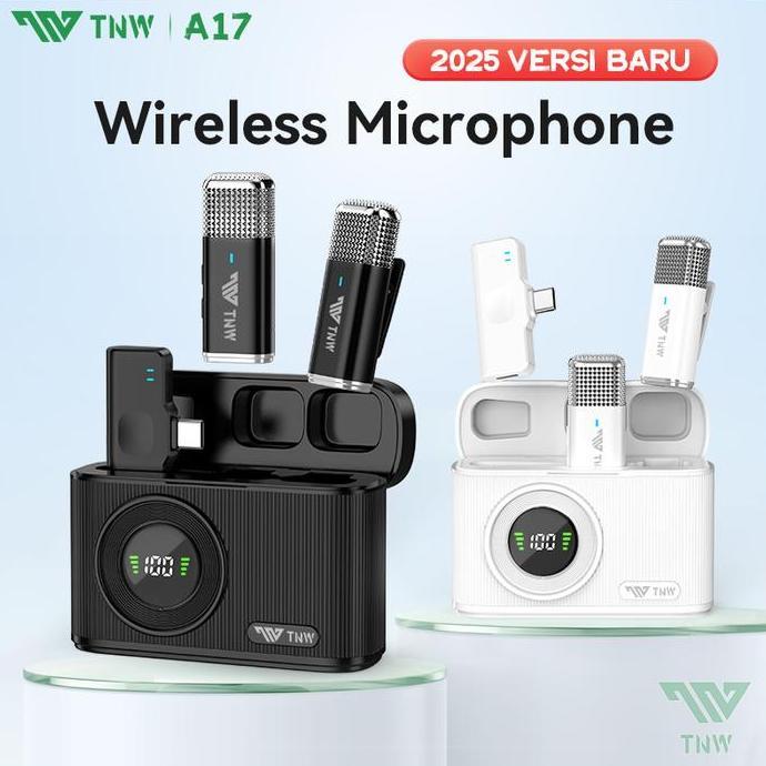 Volwe- Tnw A17 Microphone Wireless Mic Wireless Clip On Microphone Youtuber Suara Jernih Mic Bluetoo