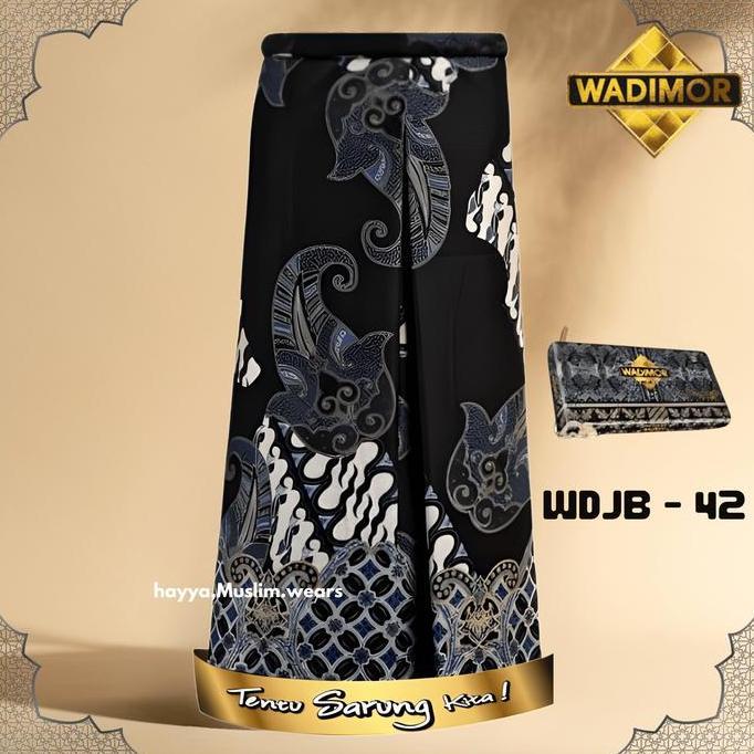 Termurah / Hot Sale Sarung Wadimor Royal Platinum Motif Batik Songket Tenun Original  Hitam Putih Mu