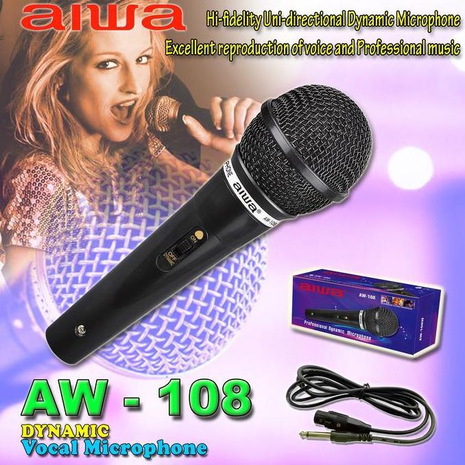Volwe- Mic Kabel Aw 108 / Microphone Cable Aiwa Aw - 108 / Mic Dynamic Aw-108