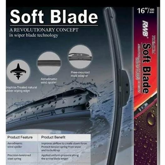 NEW Wiper Mobil Banana RWB / Wiper Frameless RWB / Wiper RWB Softblade