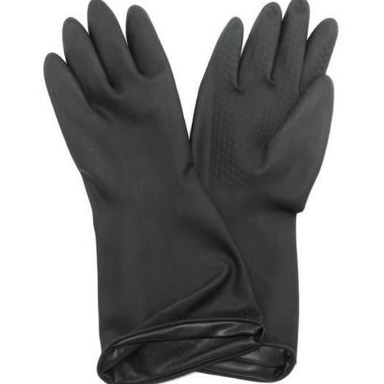 Clafour- Sarung Tangan Karet Rubber Kenmaster Hitam Latex Industrial Gloves