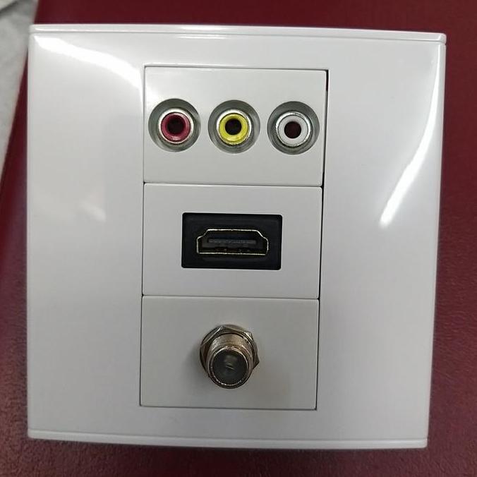 TERBARU - stop kontak faceplate hdmi rca tv soket modul